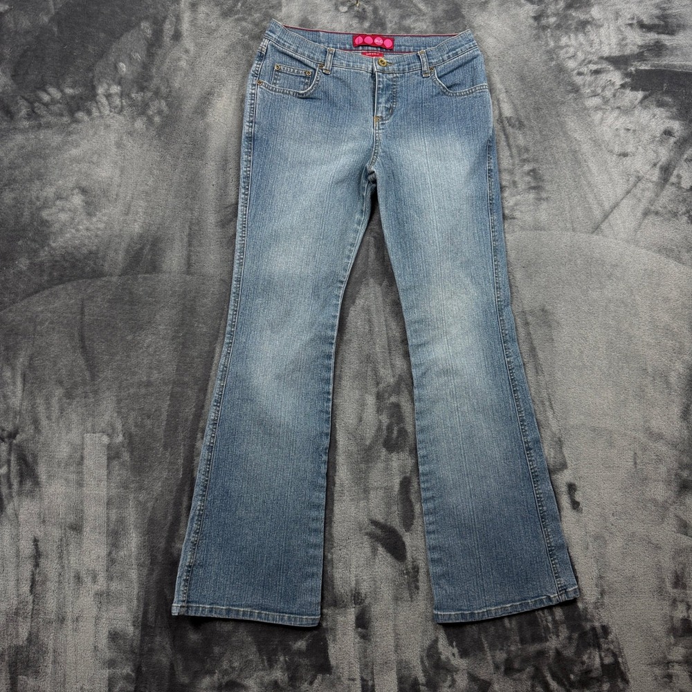 GLO Jeans Flare Leg Juniors 9 Blue Stretch Denim Y2K Mid Rise Bootcut Pants